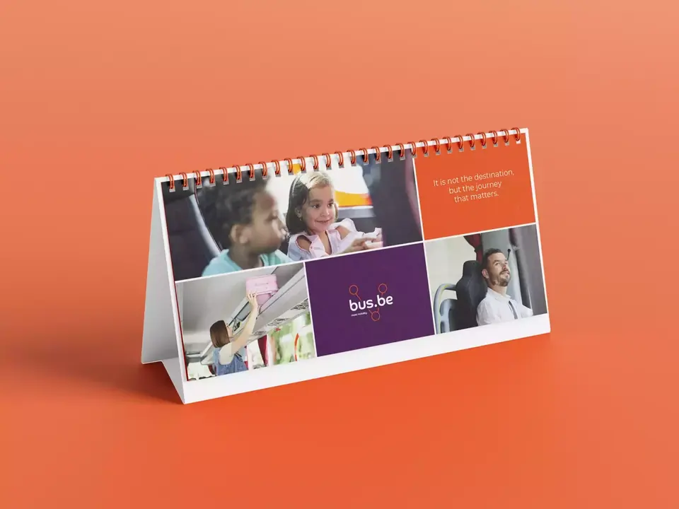 Bureaukalender in de huisstijl van bus.be