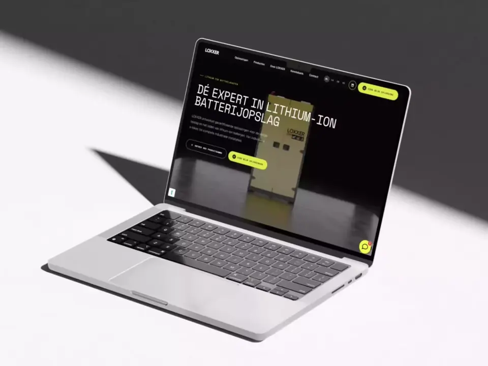 Website van Loxxer op een laptop
